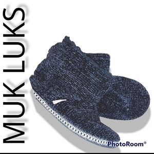 MUK LUKS Chenille Bootie Slipers XL